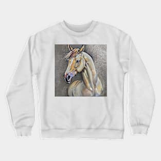 portrait of a white horse Crewneck Sweatshirt